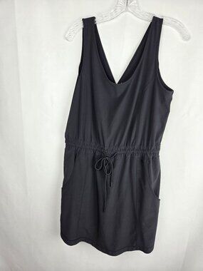 TOMMY BAHAMA Islandzone Romper Dress, M, Black Shorts, Sleeveless, Drawstring